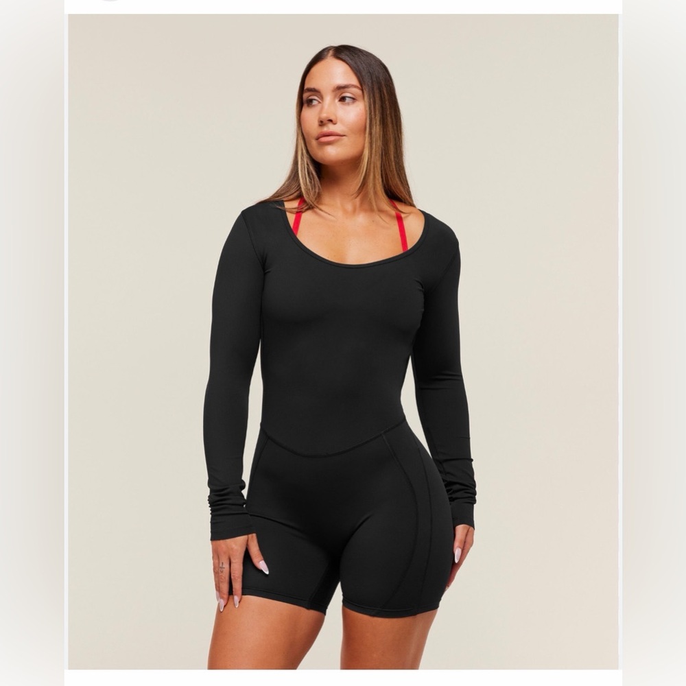 Gymshark Black Backless Long Sleeve Unitard - Picture 2 of 10